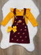 Bowtism Pie Corduroy Jumper Dress with Matching Bow - Bowtism